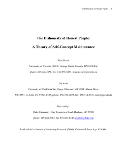 The Dishonesty of Honest People: A Theory of Self