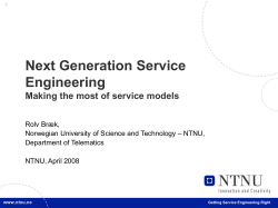 Service engineering - Department of Telematics