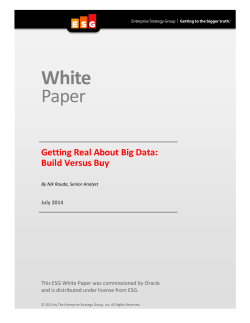 Getting Real About Big Data Build Versus Buy