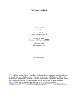 The Nominal Price Puzzle Shlomo Benartzi UCLA