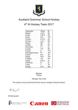 Auckland Grammar School 1st XI Hockey Team 2009