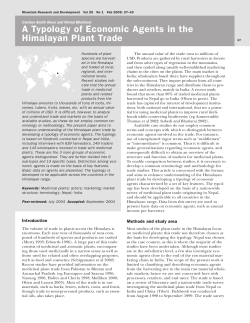 A Typology of Economic Agents in the Himalayan Plant Trade