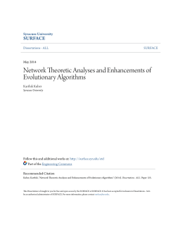 Network Theoretic Analyses and Enhancements of Evolutionary