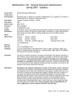 Mathematics 118 - General Education Mathematics