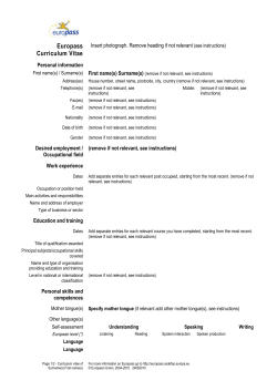 Europass Curriculum Vitae