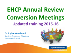EHCP Annual Review Conversion Meetings Updated training 2015