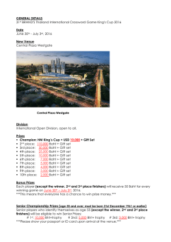 GENERAL DETAILS 31st BRAND`S Thailand International
