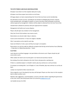THE COTO TENNIS CLUBS RULES AND REGULATIONS All player