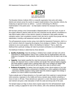 Education Delivery Institute`s Assessment Framework Guide