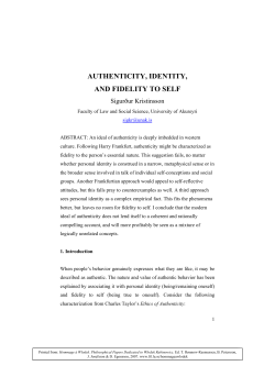 Authenticity and identity