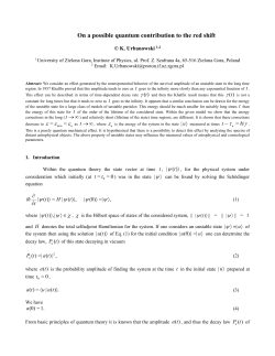 On a possible quantum contribution to the red shift &copy; K. Urbanowski