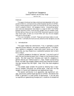 Equilibrium Vengeance