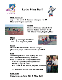 Let`s Play Ball! - Miracle League of Payette