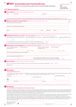 Accommodation and/or Travel benefits claim