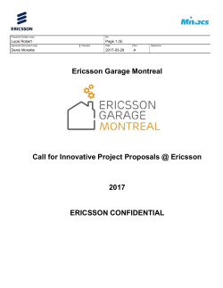 Call for Innovative Project Proposals @ Ericsson