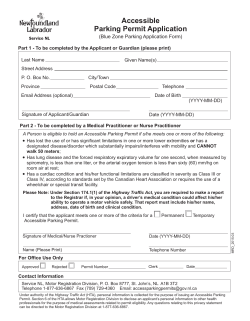 Accessible Parking Permit Application
