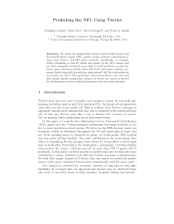 Predicting the NFL Using Twitter