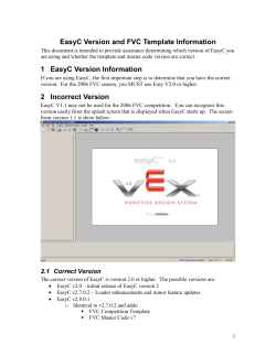 EasyC Version and FVC Template Information