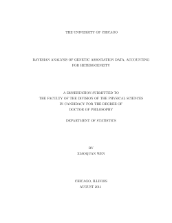 the university of chicago bayesian analysis of