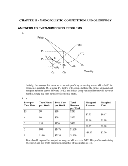 chapter 11 - monopolistic competition and oligopoly