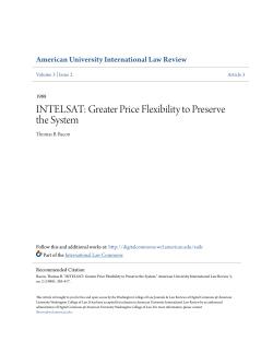 INTELSAT: Greater Price Flexibility to Preserve the System