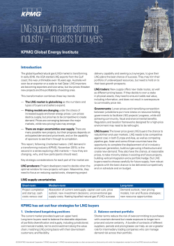 LNG supply in a transforming industry &mdash; impacts for buyers