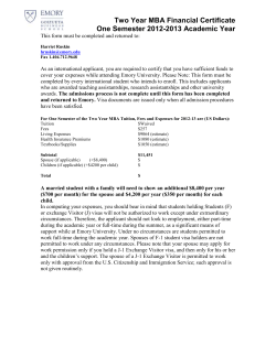 Proof of funds to cover your expenses while attending Emory