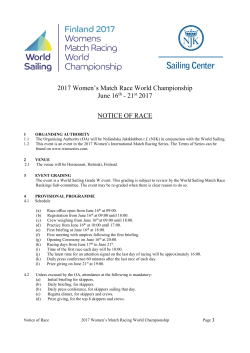 2017 Women`s Match Race World Championship June 16th