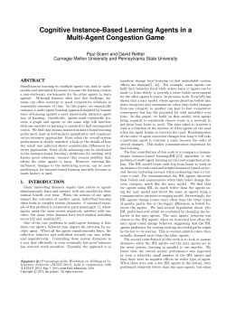 Cognitive Instance-Based Learning Agents in a Multi