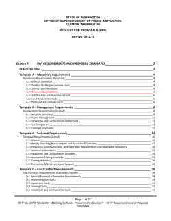 Competitive Procurement Template - Office of Superintendent of
