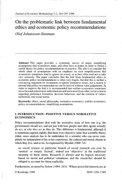 On the problematic link between fundamental ethics and economic