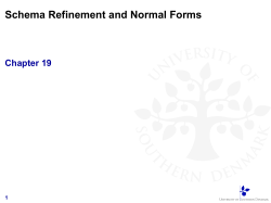 Schema Refinement and Normal Forms