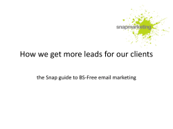 The Snap Marketing BS-free guide to Email Marketing