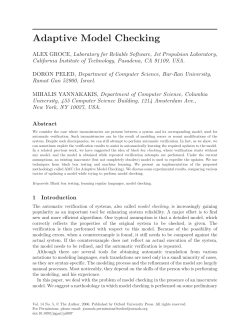 Adaptive Model Checking - School of Computer Science Student