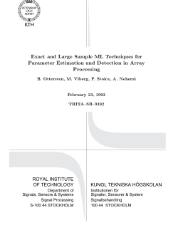 Exact and Large Sample ML Techniques for Parameter Estimation