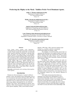 Preferring the Mighty to the Meek: Toddlers Prefer Novel Dominant