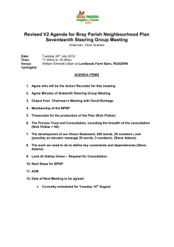 Agenda for first Neighbourhood Plan Steering Group for the Ascot