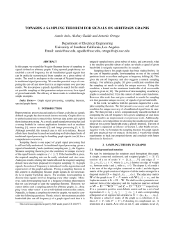 Towards a Sampling Theorem for Signals on Arbitrary Graphs