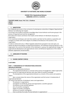 Organizational behavior
