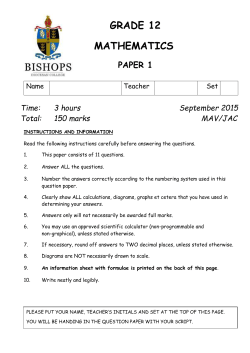 Time: 3 hours September 2015