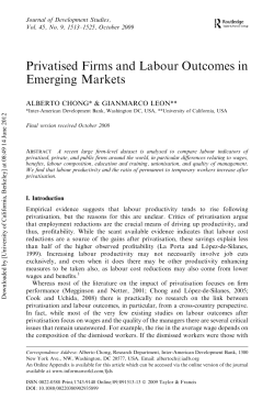 Privatised Firms and Labour Outcomes in Emerging Markets