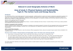 The Carbon Cycle and Energy Security - Edexcel
