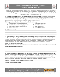 Master Plan Worksheet - Alabama Wildlife Federation