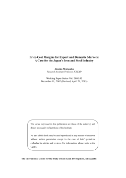 Price-Cost Margins for Export and Domestic Markets: A Case for the