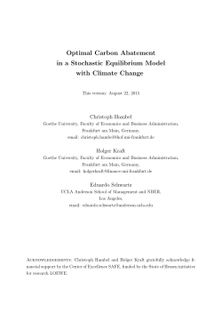 Optimal Carbon Abatement in a Stochastic Equilibrium Model with