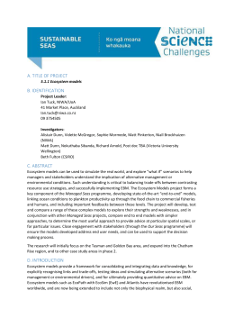 Ecosystem models - Sustainable seas