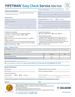 PIPETMAN&reg; Easy Check Service Order Form