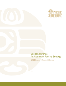 Social Enterprise: An Alternative Funding Strategy