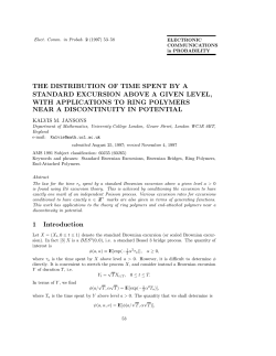 the distribution of time spent by a standard excursion above a given