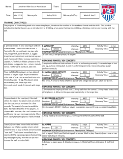 coaching points / key concepts iv. game coaching points / key